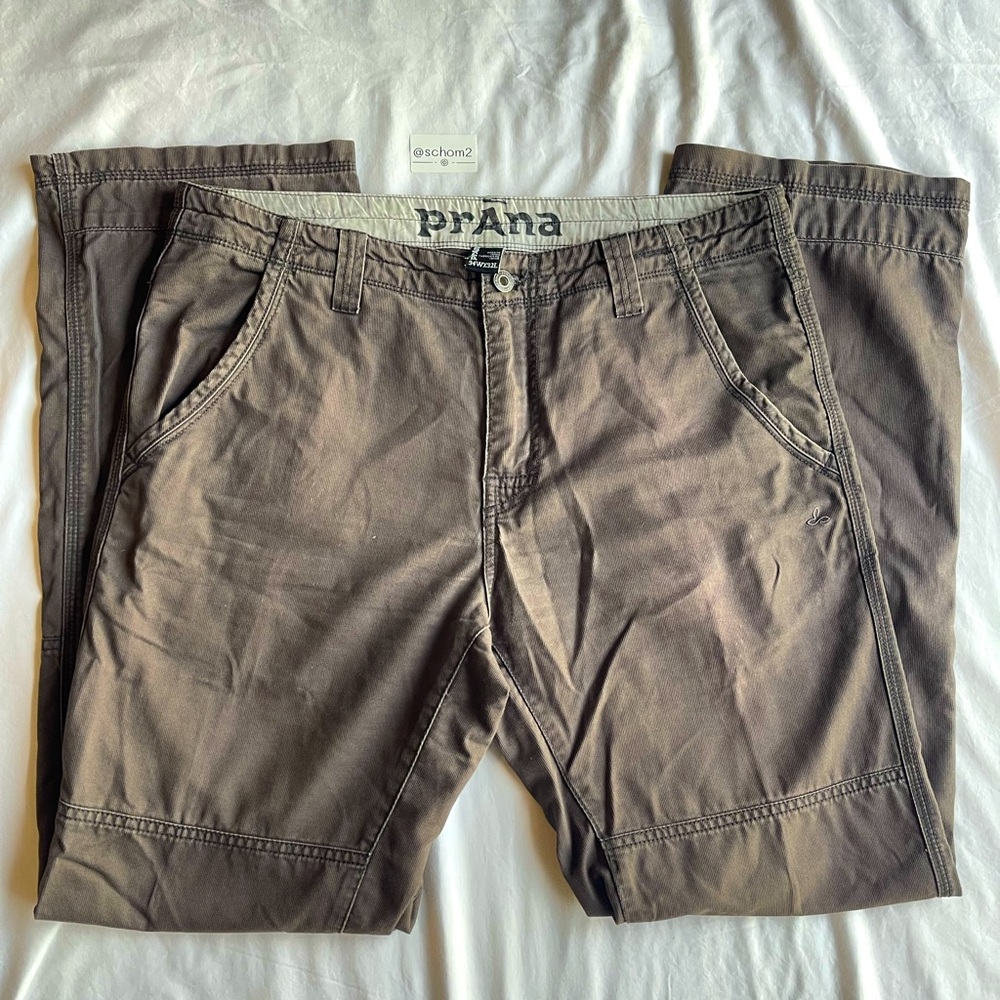 Prana 34Wx32L men Chinos 34 32 34x32 Khaki Pants  pockets Gray